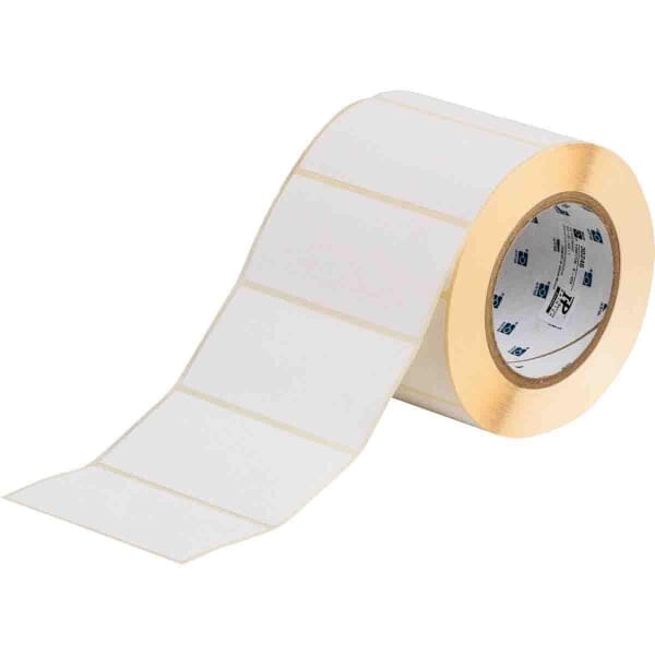 Brady THT-55-424-1 Blank Rectangular Thermal Transfer Label, 2 in L x 4 in W, Blank Legend, White, B-424 Paper