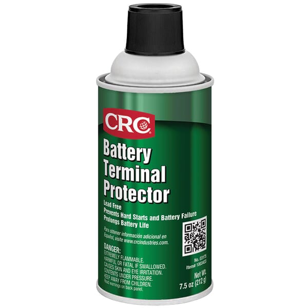 CRC 03175 Extremely Flammable Battery Terminal Protector, 12 oz Aerosol Can, Solvent Odor/Scent, Dark Red, Liquid Form
