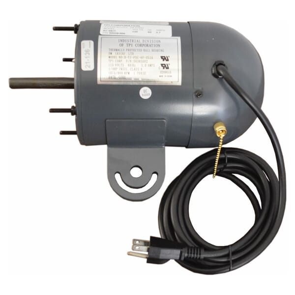 TPI ACMOT 1-Phase Fan Motor, 120 VAC, 1/4 hp, 1/2 in Dia, Domestic