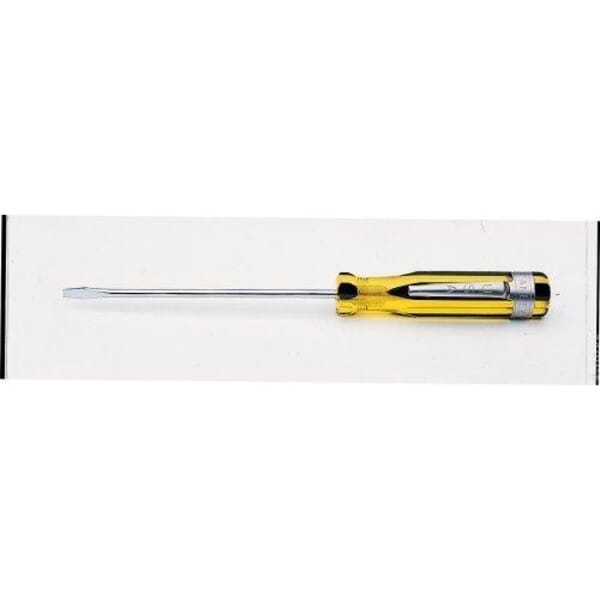Stanley 100 PLUS 66-101 Pocket Standard Screwdriver With Pocket Clip, 1/8 in Slotted Point, Alloy Steel Shank, 4-3/8 in OAL, Acetate Handle, Polished Chrome