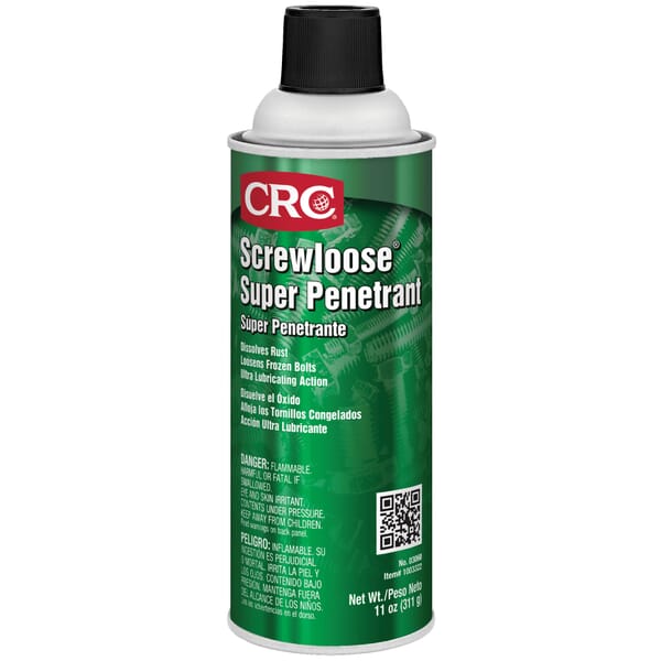 CRC 03060 Screwloose Flammable Super Penetrant, 16 oz Aerosol Can, Liquid, Light Amber, 0.79