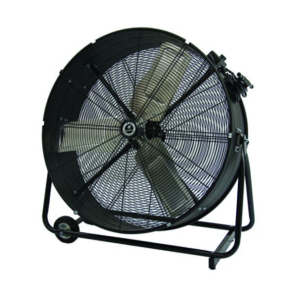 TPI CPBS24DHV 1-Phase Direct Drive Floor Style High Velocity Swivel Portable Blower, 120 VAC, 1/3 hp, 3400 cfm High, 2900 cfm Low Flow Rate, 24 in Propeller, Import