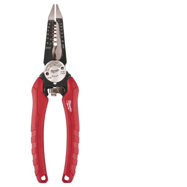 Milwaukee 48-22-3079 6-in-1 1-Handed Spring Loaded Combination Plier With Side Cutter and Wire Stripper, 2-1/4 in L x 1-1/2 in W Forged Alloy Steel Jaw, 7-1/2 in OAL