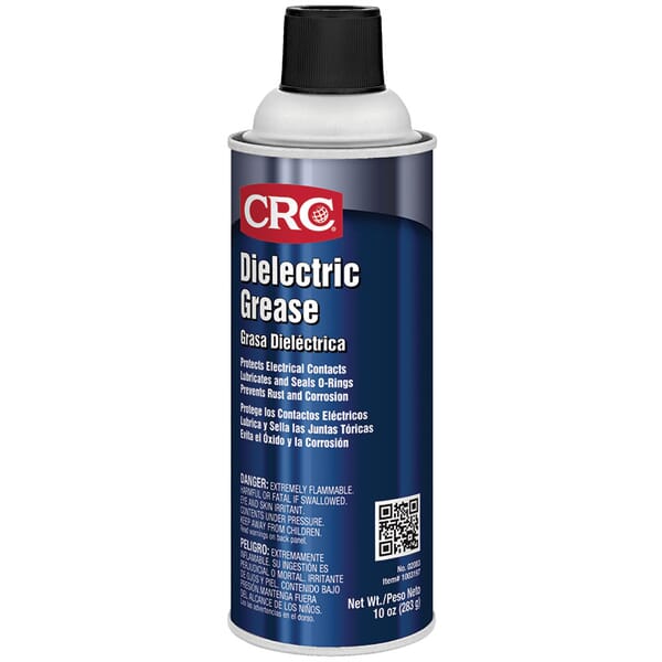 CRC 1003197 Extremely Flammable Non-Curing Dielectric Grease, 16 oz Aerosol Can, Gel/Paste Form, Opaque White, -70 to 400 deg F