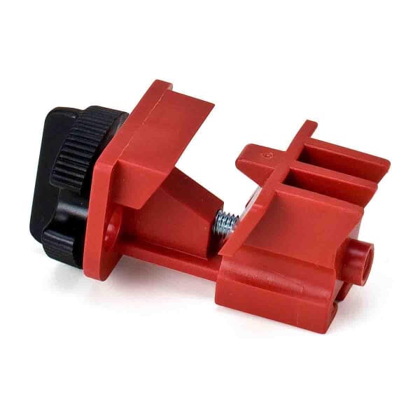 Brady 66321 Electrical Risk Multi-Pole Universal Circuit Breaker Switch Lockout Device, For Use With 2/3-Pole Circuit Breaker, Nylon/LOTO-39 Polypropylene, Red