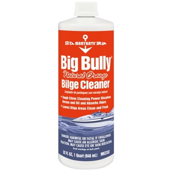 MaryKate MK2332 Big Bully Non-Flammable Water Based Bilge Cleaner, 1 qt Bottle, Citrus Odor/Scent, White, Emulsion Form