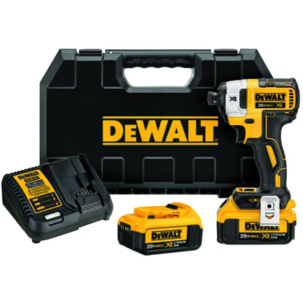 DeWALT 20V MAX* MATRIX XR DCF887M2 Compact Lightweight Cordless Impact Driver Kit, 1/4 in Quick-Release Drive, 3600 ipm, 1825 in-lb Torque, 20 V, 5.3 in OAL