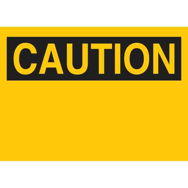Brady 47002 Non-Laminated Rectangular Blank Sign, CAUTION, 10 in H x 14 in W, Black on Yellow, B-120 Fiberglass, Fastened Mount