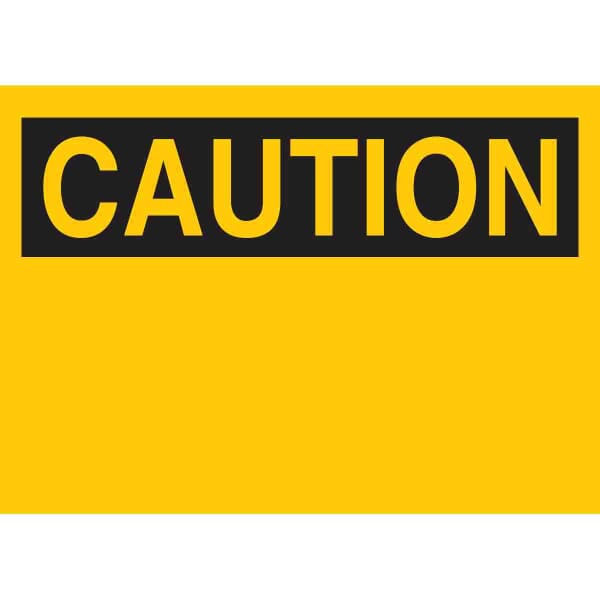 Brady 47002 Non-Laminated Rectangular Blank Sign, CAUTION, 10 in H x 14 in W, Black on Yellow, B-120 Fiberglass, Surface Mount