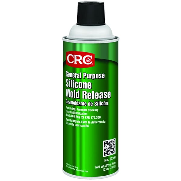 CRC 03300 General Purpose Non-Drying Film Non-Flammable Silicone Mold  Release, 16 oz Aerosol Can, Liquid Form, Clear/Oily Clear, 35 to 600 deg F