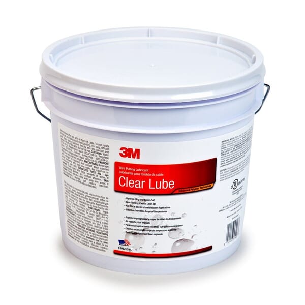 3M 7100027865 WLC Water Based Wire Pulling Lubricant, 1 gal Container Pail Container, Gel Form, Clear Glass, Specific Gravity: 1.01