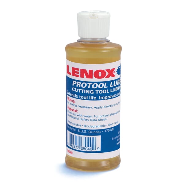 Lenox 68040LNX PROTOOL LUBE Cutting Tool Lubricant, 6 oz Bottle Container, Characteristic Odor/Scent, Translucent/Amber, Liquid