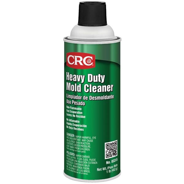 CRC 03315 Chlorinated Heavy Duty Non-Flammable Mold Cleaner, 16 oz Aerosol Can, Liquid Form, Colorless Clear, >120 deg F