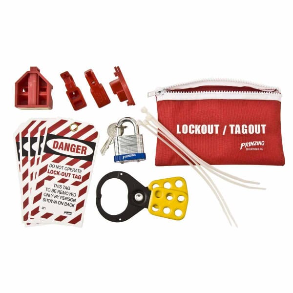 Brady Prinzing LKBLOECON Economy Portable Breaker Pouch Lockout Kit, Filled, 12 Pieces, Language: English