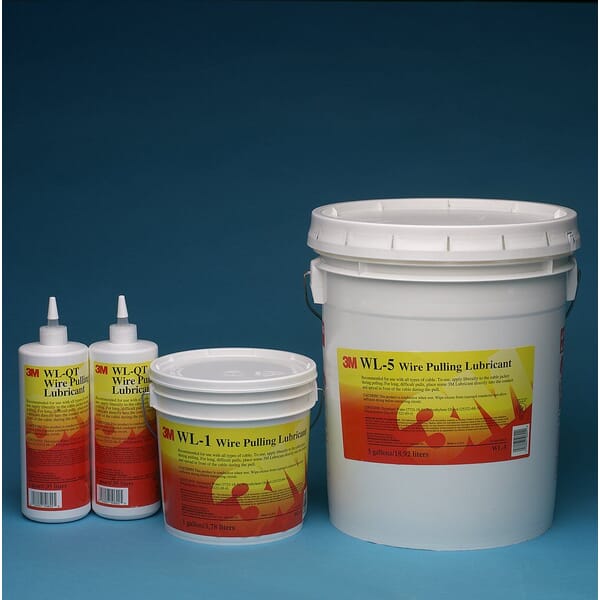 3M 7000031543 WL Series Wire Pulling Lubricant, 5 gal Container Pail Container, Gel Form, Translucent White, Specific Gravity: 1.01