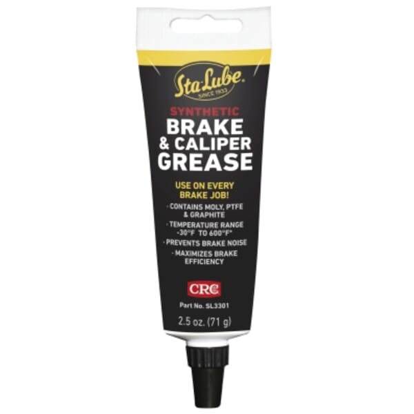 Sta-Lube SL3301 Non-Flammable Synthetic Brake and Caliper Grease, 2.5 oz Tube, Semi-Solid Grease, Black, Faint/Mild