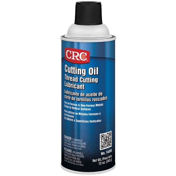 CRC 14050 All Purpose Flammable Non-Drying Sulfur Free Thread Cutting Oil Lubricant, 16 oz Aerosol Can, Faint Petroleum, Liquid, Brown