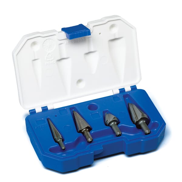 Lenox Vari-Bit 30926VBK4 RC3 Compact Step Drill Bit Set, 1/8 in Min Drill Bit, 1 in Max Drill Bit, 4 Pieces, HSS, Steam Oxide