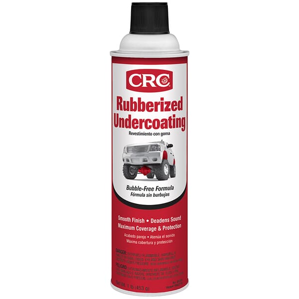 CRC 05347 Extremely Flammable Rubberized Spray Undercoating, 20 oz Container, Opaque/Liquid Form, Black, 20 sq-ft Coverage