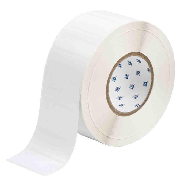 Brady WorkHorse THT-7-423-3 Blank Rectangular Thermal Transfer Label, 1-1/4 in L x 2-3/4 in W, Blank Legend, White, B-423 Polyester