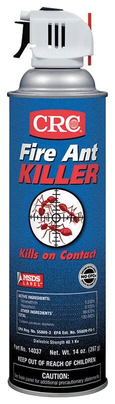 CRC 14037 Flammable Fire Ant Killer, 20 oz Aerosol Can, Liquid Form, Clear, Petroleum Odor/Scent