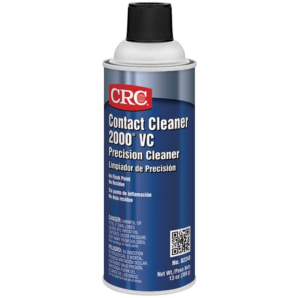 CRC 02240 2000 VC Non-Flammable Precision Contact Cleaner, 16 oz Aerosol Can, Slight Ethereal Odor/Scent, Clear, Liquid Form