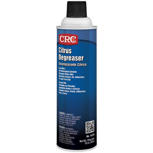 CRC 14170 Flammable Heavy Duty Degreaser, 20 oz Aerosol Can, Liquid, Clear/Water White, Citrus