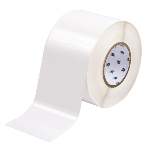 Brady ToughBond THT-76-422-1 Blank Rectangular Thermal Transfer Label, 3 in L x 4 in W, Blank Legend, White, B-422 Polyester