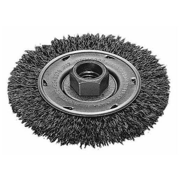 Milwaukee NorZon Plus 48-52-5070 Wheel Brush, 4 in Dia Brush, 1/2 in W Face, 0.014 in Dia Crimped Filament/Wire, 5/8-11 Arbor Hole