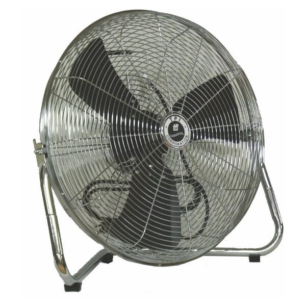TPI CF20 CF Series 1-Phase Standard Workstation Floor Fan, 20 in Blade, 2950/3100/3450 cfm Flow Rate, 120 VAC, 1.9 A