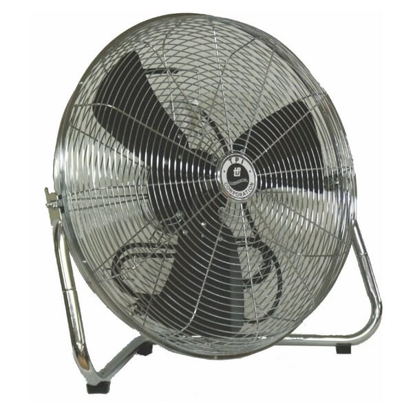 TPI CF12 CF Series 1-Phase Standard Workstation Floor Fan, 12 in Blade, 1500/1750/2100 cfm Flow Rate, 120 VAC, 0.6 A