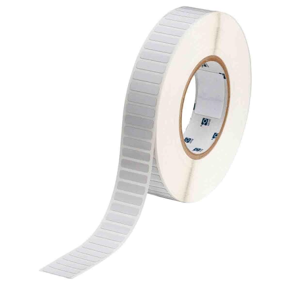 Brady UltraTemp THT-103-727-10 High Temperature Rectangular Component Label, 1/4 in L x 1 in W, Blank Legend, White, B-727 Polyimide