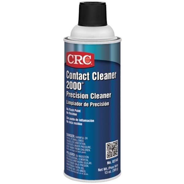 CRC 02140 2000 Non-Flammable Precision Contact Cleaner, 16 oz Aerosol Can, Faint Ethereal Odor/Scent, Clear, Liquid Form