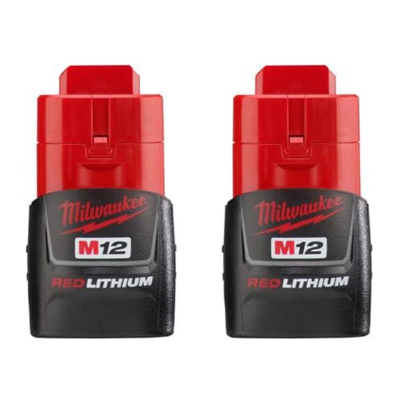 Milwaukee M12 48-11-2411 Compact Rechargeable Cordless Battery Pack, 1.5 Ah Lithium-Ion Battery, 12 VDC Charge, For Use With M12 Cordless Power Tool