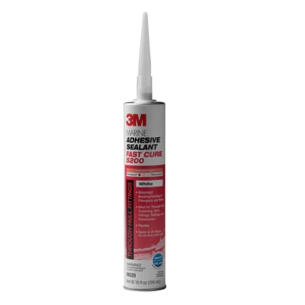 3M 7000000629 Marine Adhesive Sealant, 0.1 gal Cartridge Container, White, Polyurethane Base
