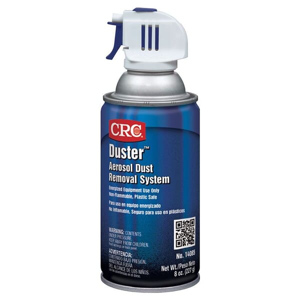 CRC 14085 Duster Non-Flammable Dust Removal System With Trigger, 12 oz Aerosol Can, Liquified Gas Form, Faint Ethereal Odor/Scent, 8 oz