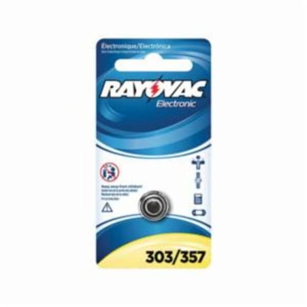 Rayovac 303/357-1ZMG Electronic Battery, Silver Oxide, 1.5 VDC Nominal, 165 mAh Nominal, SR44