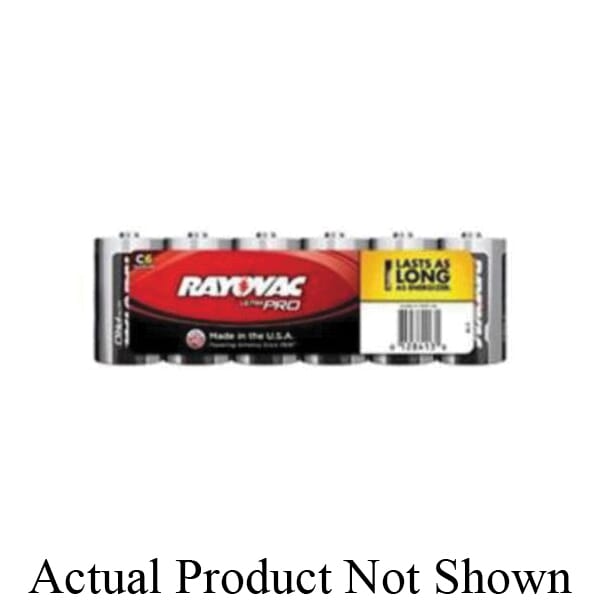 Rayovac AL-C ULTRA PRO Battery, Alkaline, 1.5 VDC Nominal, 7800 mAh Nominal, C