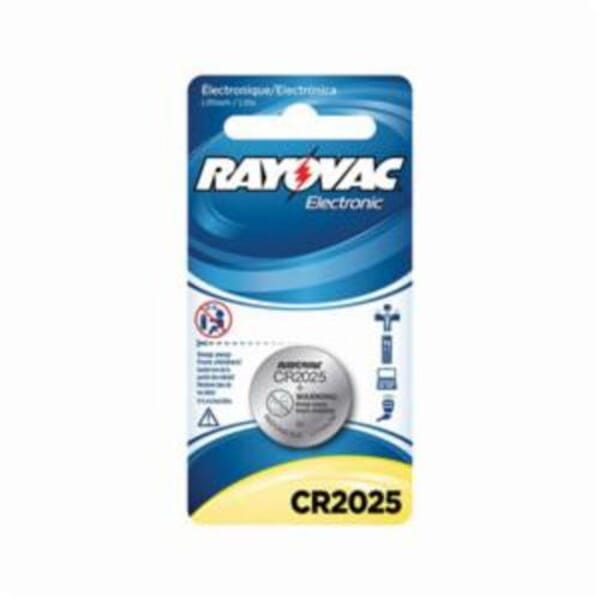 Rayovac KECR2025-1 Electronic Keyless Entry Battery, Lithium Manganese Dioxide (Li/MnO2), 3 VDC Nominal, 165 mAh Nominal, 2025