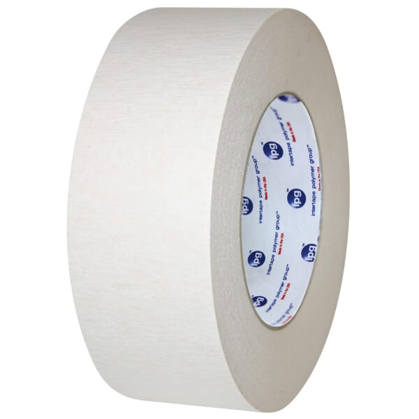 Intertape 72804 597 Double Coated Utility Grade Film Tape, 32.9 m L x 48 mm W, 9.5 mil with Liner/6 mil without Liner THK, Natural Rubber/Resin Adhesive, PVC Backing, Natural