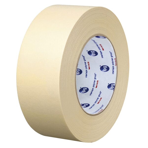 Intertape PG500.16 Utility-Grade Masking Tape, 54.8 m L x 24 mm W, 5 mil THK, Synthetic Rubber Resin Adhesive, Smooth Crepe Paper Backing
