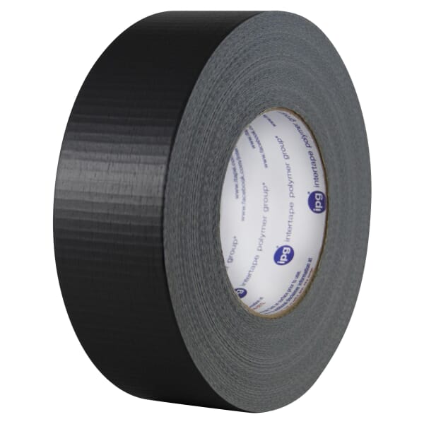 ipg 76295 AC20 Utility-Grade Duct Tape, 54.8 m L x 48 mm W, 9 mil THK, Rubber Resin Adhesive, Polyethylene Coated Cloth Backing, Black