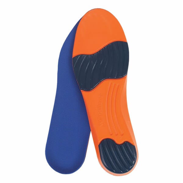 Impacto Ultra Work-Sport Anti-Fatigue Molded Insole, Sorbothane Inlay/Fabric Cover/Polyurethane Layer, Orange/Blue,ens