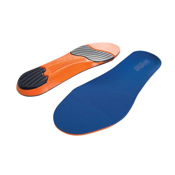 Impacto ERINWRKAA Anti-Fatigue Molded Ultra Work-Sport Shoe Insole, Unisex, SZ 2 to 4 Mens, SZ 4 to 5.5 Womens, Sorbothane Foam, Blue/Orange