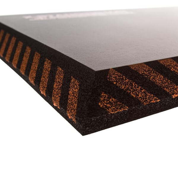 Impacto MAT5020 Anti-Fatigue X-Standing Mat, 28 in L x 16 in W x 1 in THK, Closed Cell Foam Rubber, Black