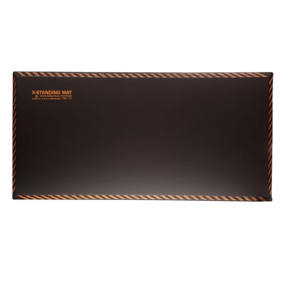 Impacto MAT5030 Anti-Fatigue X-Standing Mat, 36 in L x 18 in W x 1 in THK, Closed Cell Foam Rubber, Black