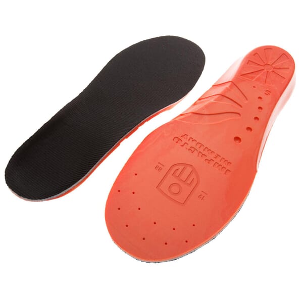 Impacto MEM14 Anti-Fatigue Molded Insole, Mens, SZ 14, Open Cell Memory Foam/Fabric Cover, Black/Orange