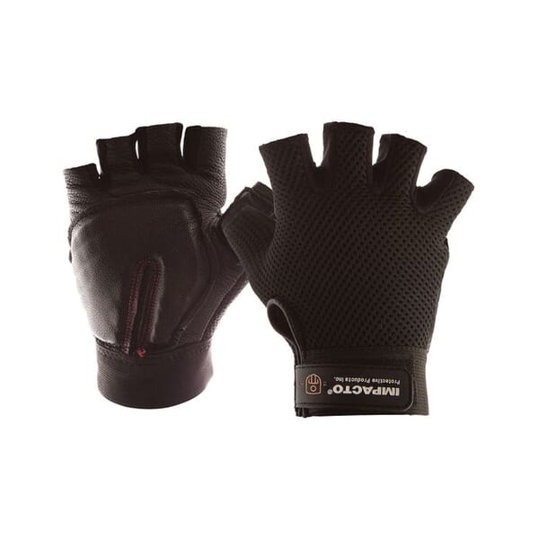 Impacto ST8610-XXL Carpal Tunnel Gloves, 2XL/SZ 11, Leather/Nylon Mesh, Elastic Wrist Cuff