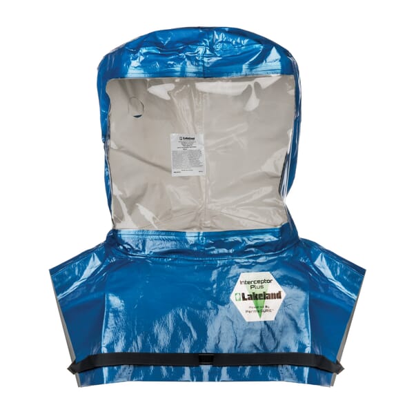 Interceptor Plus INT714B Heat Sealed Plus Seam Short Bib Hood, Universal, Blue, PET/EVOH/PVC