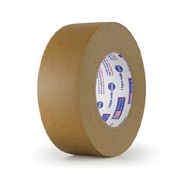 Intertape 534 Flatback Medium-Grade Flatback Tape, 60 yd L x 2 in W, 7.5 mil THK, Natural/Synthetic Rubber Adhesive, Kraft Paper Backing, Brown